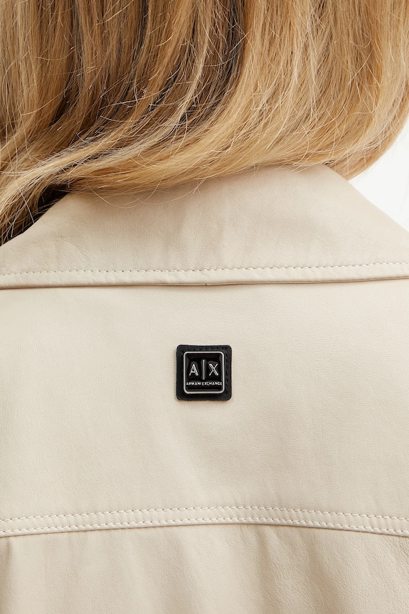Armani Exchange ramoneska skórzana XW000218.AF10854 beżowy