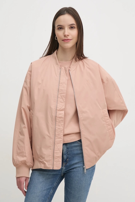Calvin Klein Jeans geaca bomber cu captuseala portocaliu J20J224702