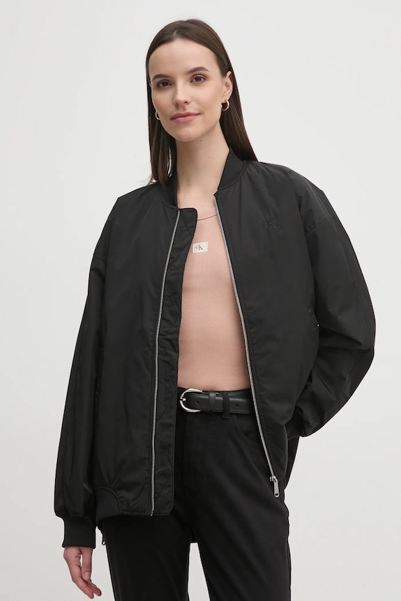 Bomber jakna Calvin Klein Jeans Planet friendly crna J20J224702