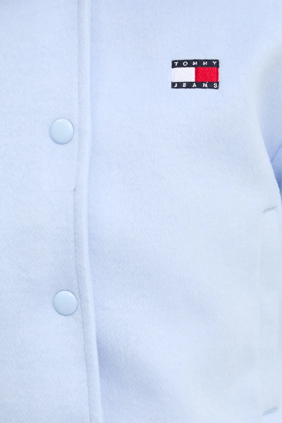 Tommy Jeans gyapjú keverék dzseki DW0DW20165 kék