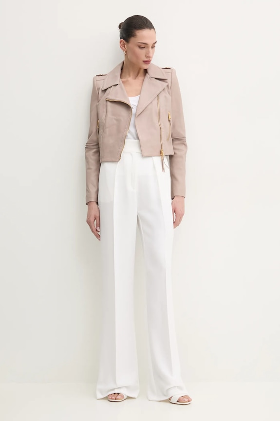 Δερμάτινo jacket Elisabetta Franchi GD47Z51E2 καφέ SS25