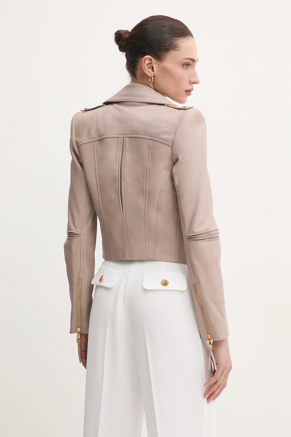 Ρούχα Δερμάτινo jacket Elisabetta Franchi GD47Z51E2 καφέ
