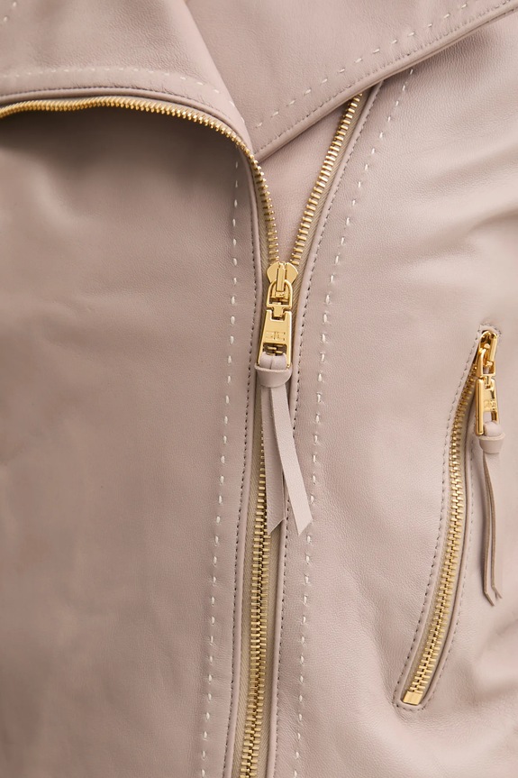 Δερμάτινo jacket Elisabetta Franchi GD47Z51E2 καφέ