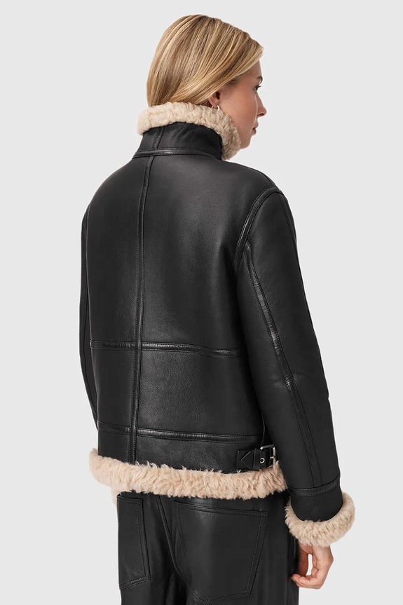 Δερμάτινο μπουφάν AllSaints LOREL W069LB μαύρο SS25
