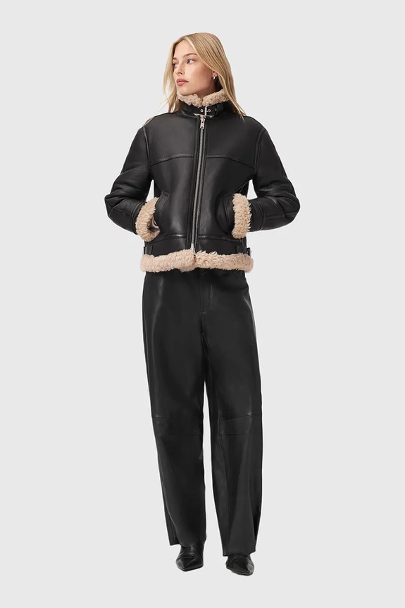 Δερμάτινο μπουφάν AllSaints LOREL μαύρο W069LB