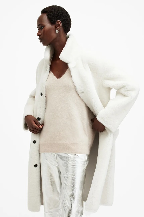 AllSaints kifordítható kabát SERRA fehér W119LB