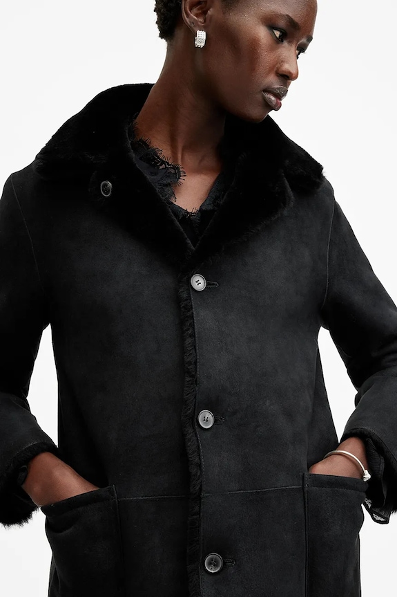 Ruházat AllSaints kifordítható kabát SERRA W119LB fekete