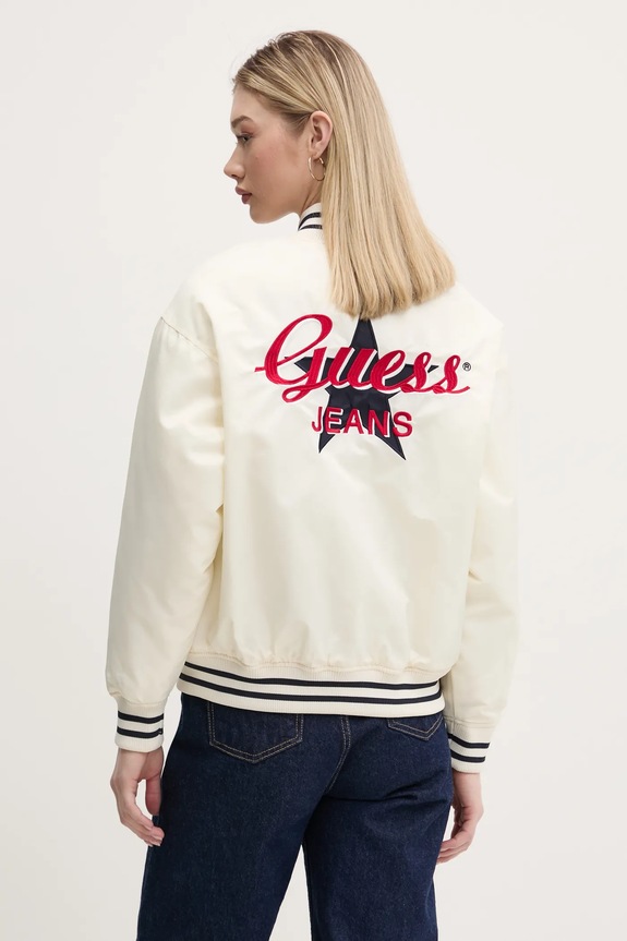 Odzież Guess Jeans kurtka bomber W5RL43.WHAA2 beżowy