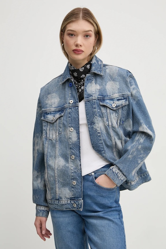 Džínová bunda Karl Lagerfeld Jeans bez kapuce modrá A1W14014