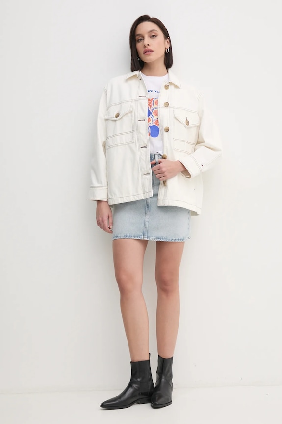 Tommy Hilfiger kurtka jeansowa WW0WW43728 beżowy SS25
