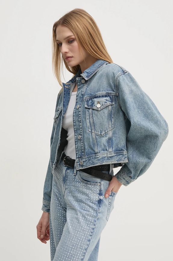 Džínová bunda Tommy Hilfiger modrá WW0WW43731