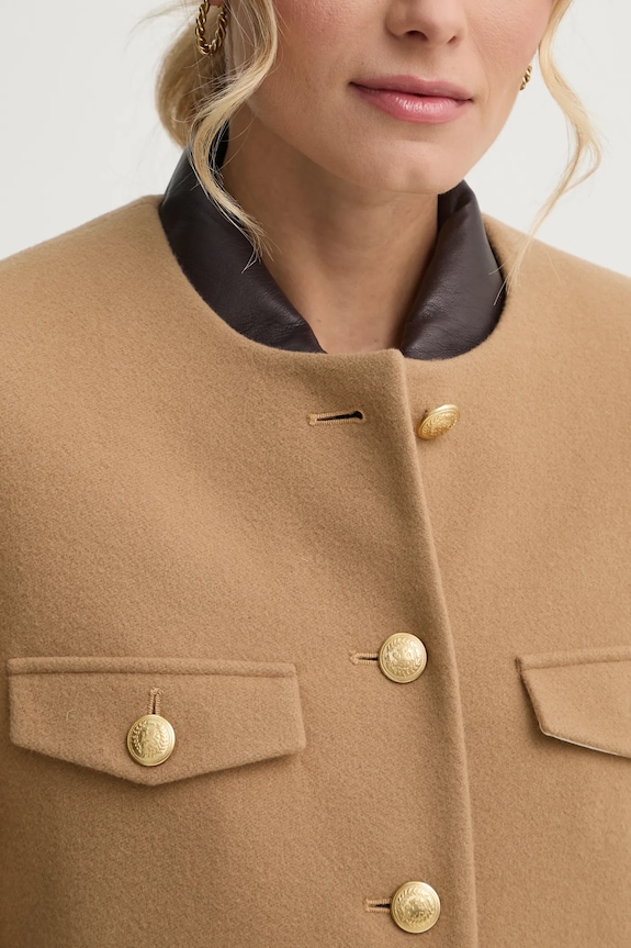 Tommy Hilfiger gyapjú dzseki WW0WW43754 barna