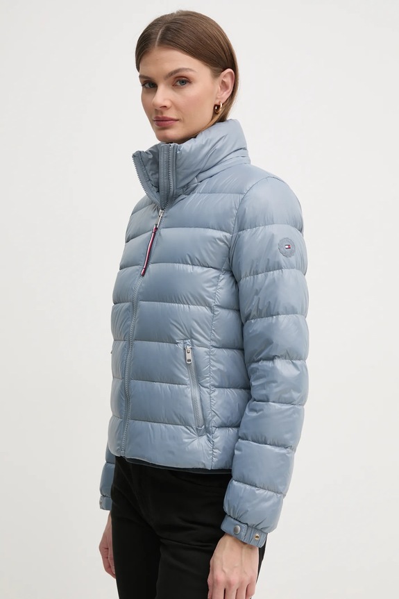 Péřová bunda Tommy Hilfiger přechodné modrá WW0WW44980