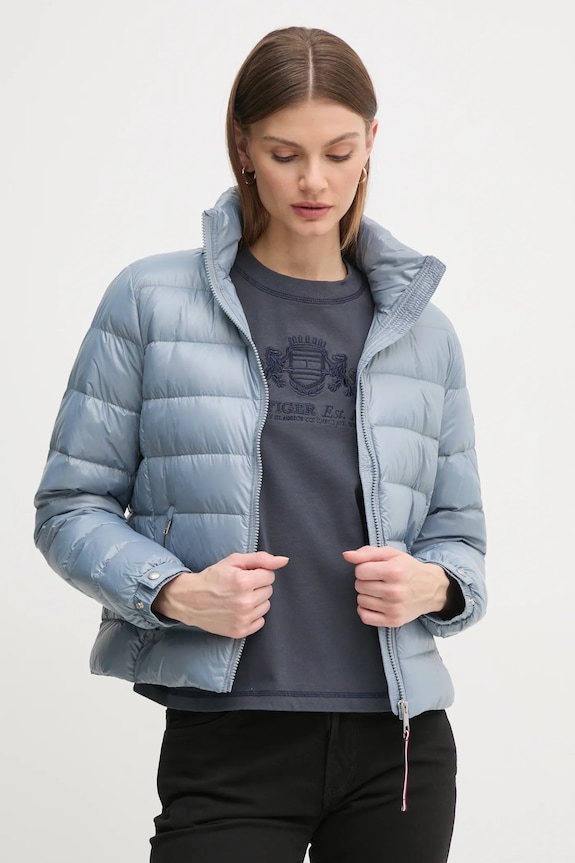 Péřová bunda Tommy Hilfiger modrá WW0WW44980