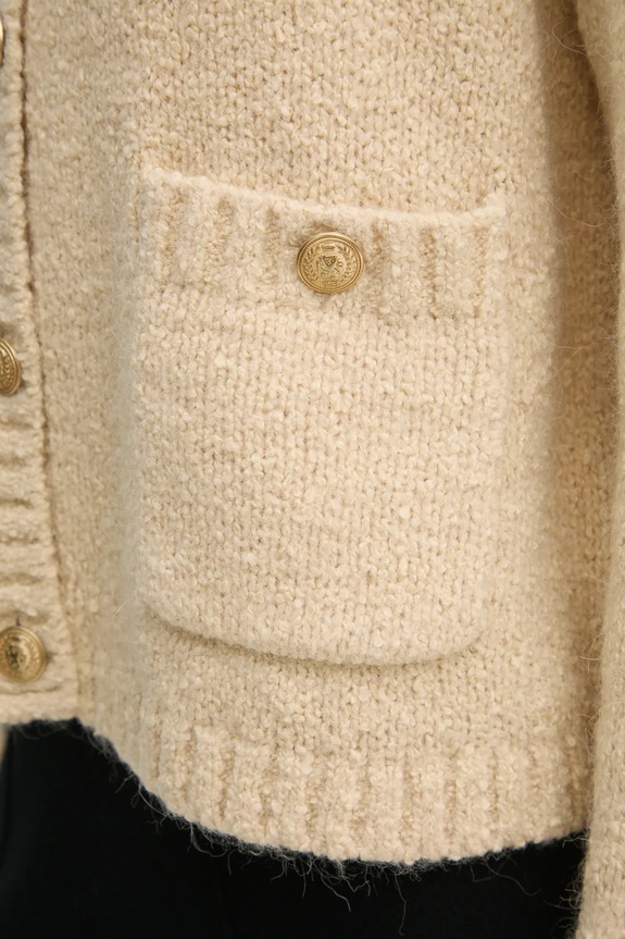 Tommy Hilfiger kardigan z domieszką wełny WW0WW44473 beżowy
