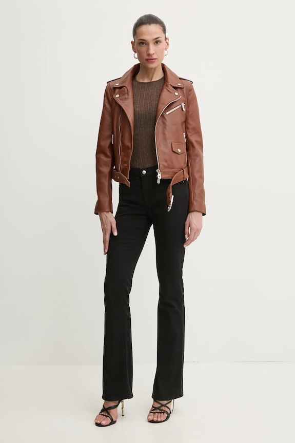 Usnjena biker jakna Pinko 103897.A21L rjava AA00