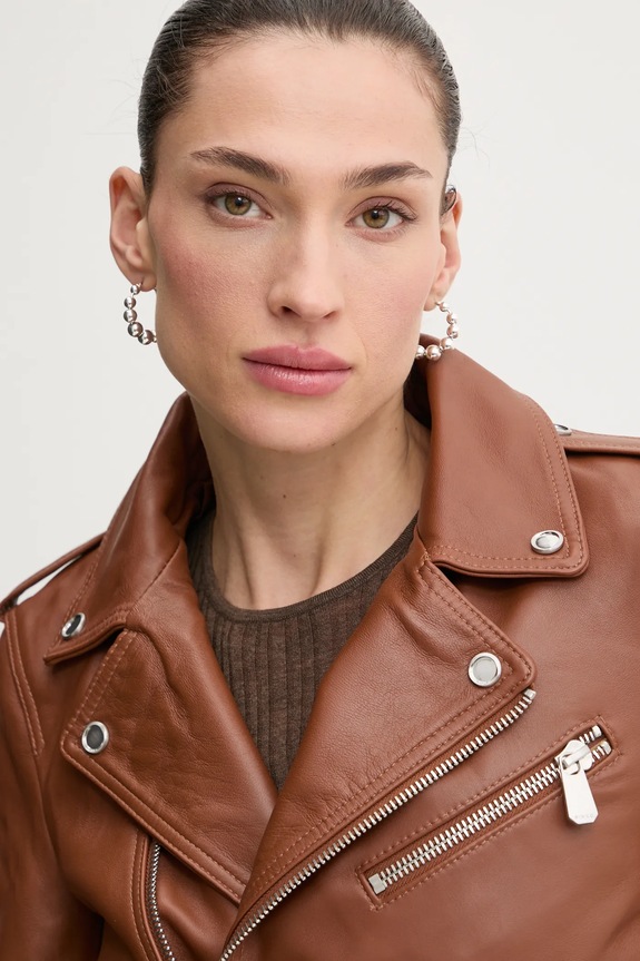 Usnjena biker jakna Pinko 103897.A21L rjava