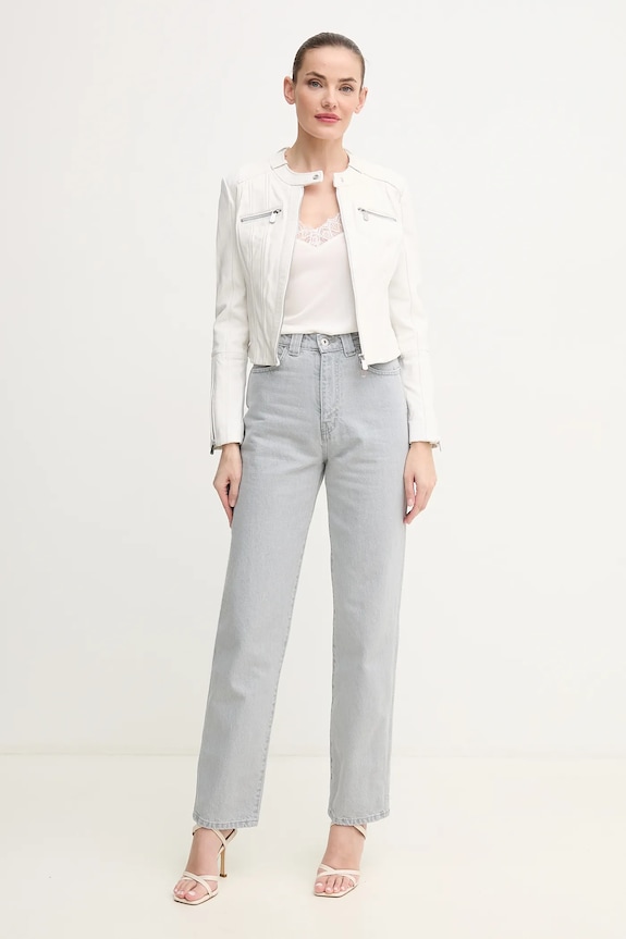 Kožená bunda Pinko 104914.A2HT biela SS25