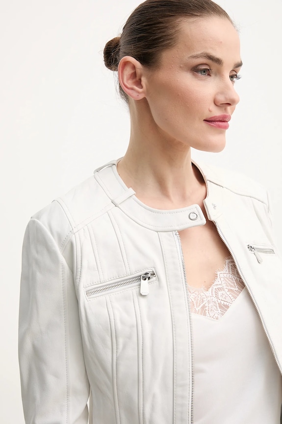 Kožená bunda Pinko biela 104914.A2HT