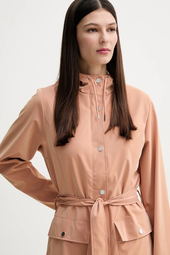 Rains kurtka Curve Long Jacket W3 pomarańczowy 18130.104