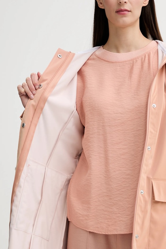 Rains kurtka Curve Long Jacket W3 18130.104 pomarańczowy