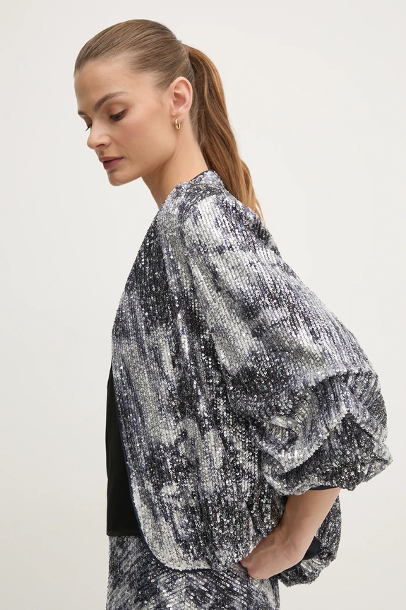 DIANE VON FURSTENBERG marynarka dzianina srebrny DVFJS4S003