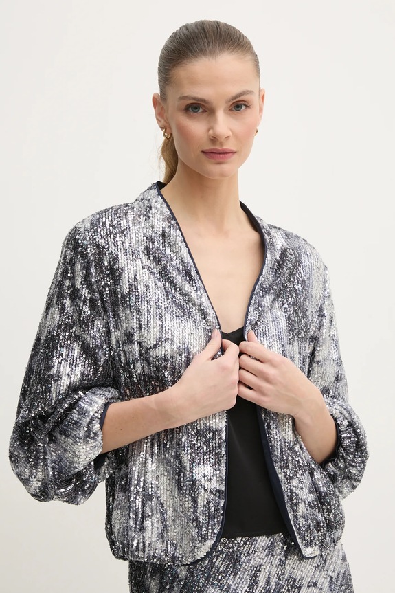DIANE VON FURSTENBERG marynarka srebrny DVFJS4S003