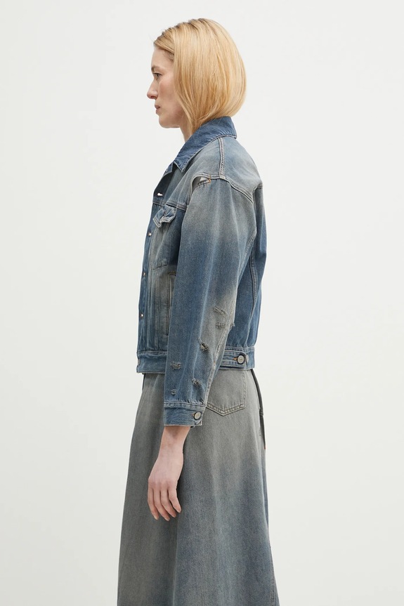 Džínová bunda MM6 Maison Margiela S52AM0319 modrá SS25