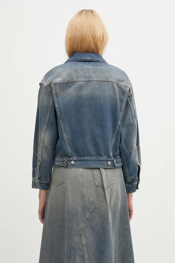 Oblečení Džínová bunda MM6 Maison Margiela S52AM0319 modrá