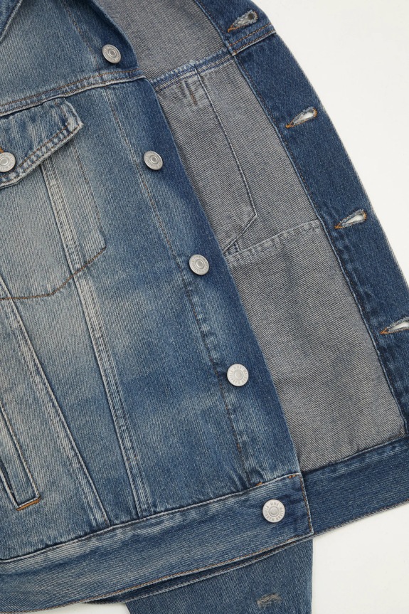 Džínová bunda MM6 Maison Margiela S52AM0319 modrá