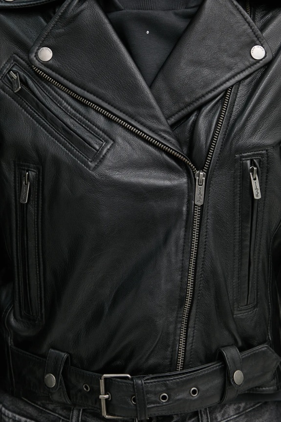 Pepe Jeans bőrdzseki FRANKA PL402494 fekete
