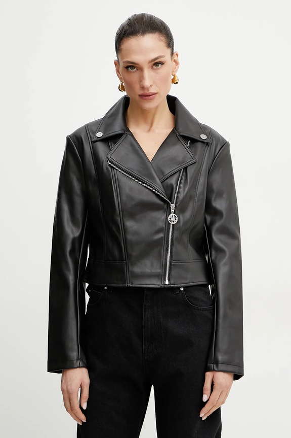 Guess giacca da motociclista CLEMENCE non isolato nero W5RL22.WE480