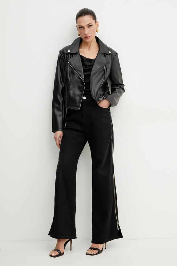 Guess giacca da motociclista CLEMENCE W5RL22.WE480 nero SS25