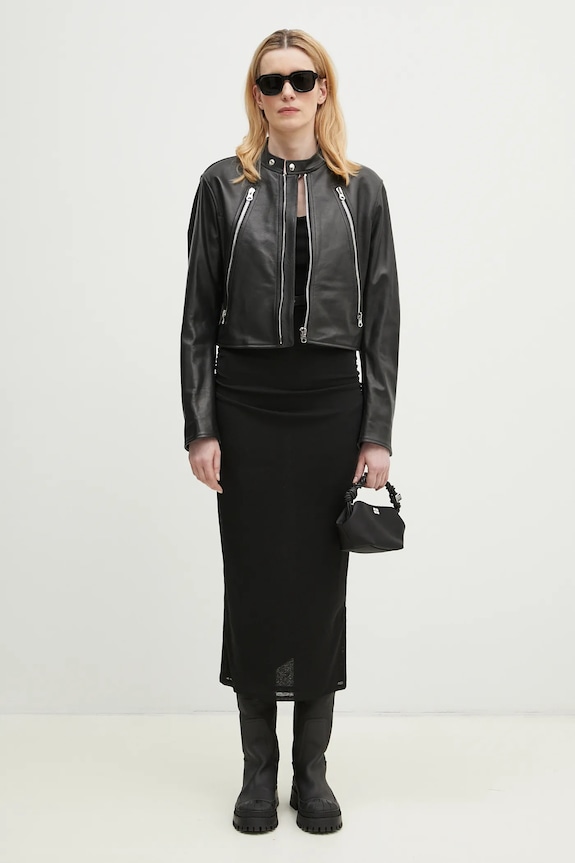 Шкіряна куртка MM6 Maison Margiela S52AM0317