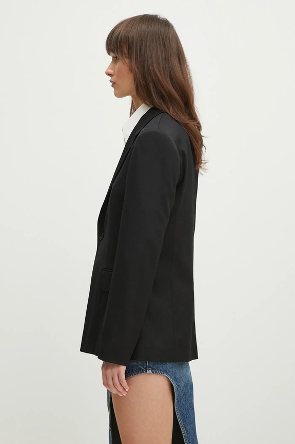 Sako s primjesom vune MM6 Maison Margiela S52BN0141 crna SS25
