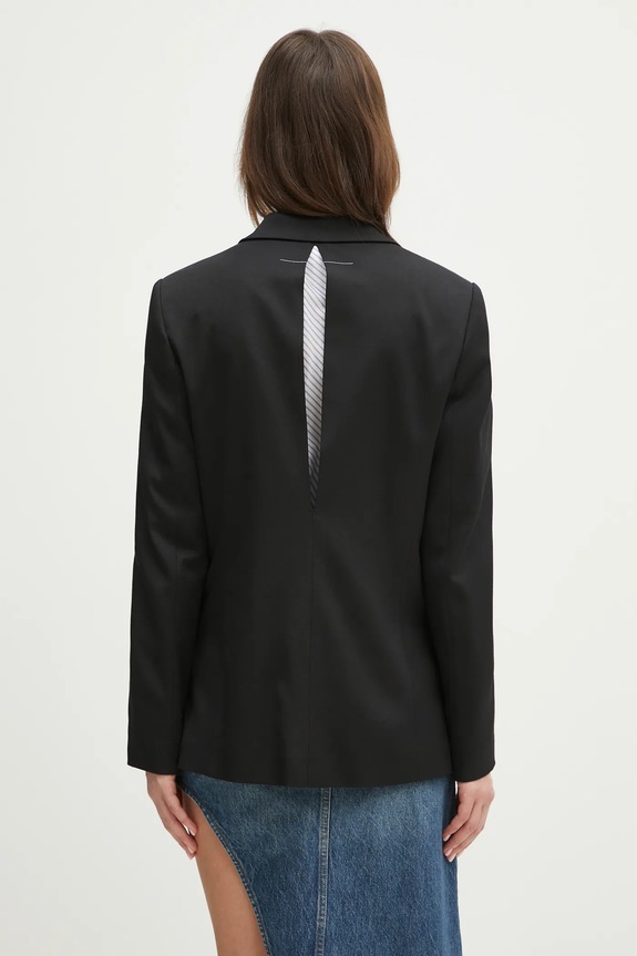 Odjeća Sako s primjesom vune MM6 Maison Margiela S52BN0141 crna