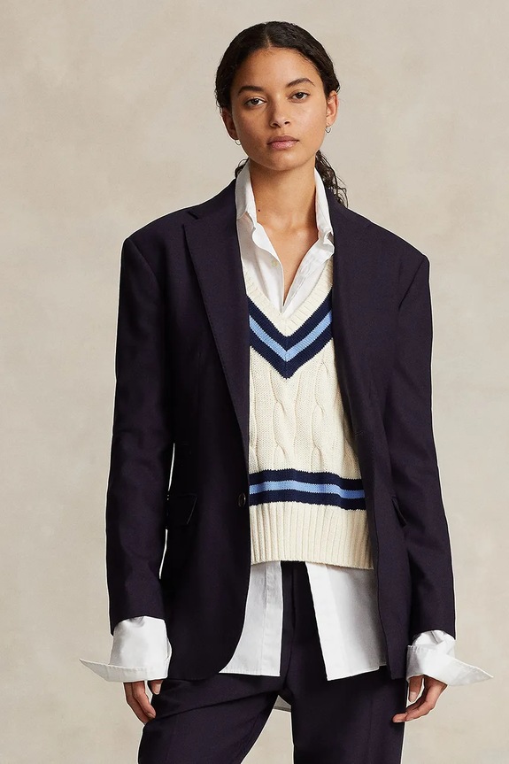 Vlnené sako Polo Ralph Lauren RLXD SB látka tmavomodrá 211891060