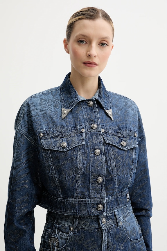 Džínová bunda Versace Jeans Couture námořnická modř 78HAS45G.DS025LF1