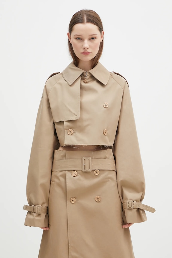 VETEMENTS kurtka Deconstructed Trenchcoat bez kaptura beżowy WA66JA400S
