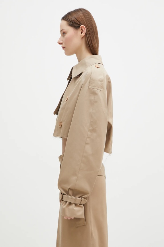 VETEMENTS kurtka Deconstructed Trenchcoat WA66JA400S beżowy SS25
