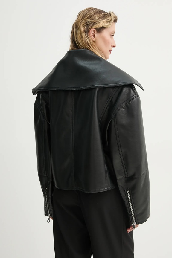 Ρούχα Δερμάτινο μπουφάν Nanushka ADO NW22CROW01799 μαύρο