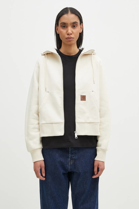 Carhartt WIP sweatshirt Hooded Eldon Jacket cotton beige I034374.05XX