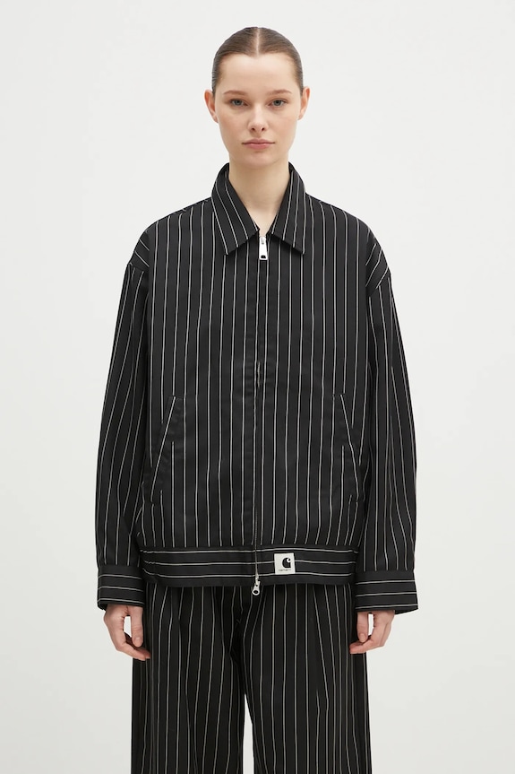 Carhartt WIP kurtka z domieszką wełny Seaton Jacket nieocieplane czarny I034449.2MBXX
