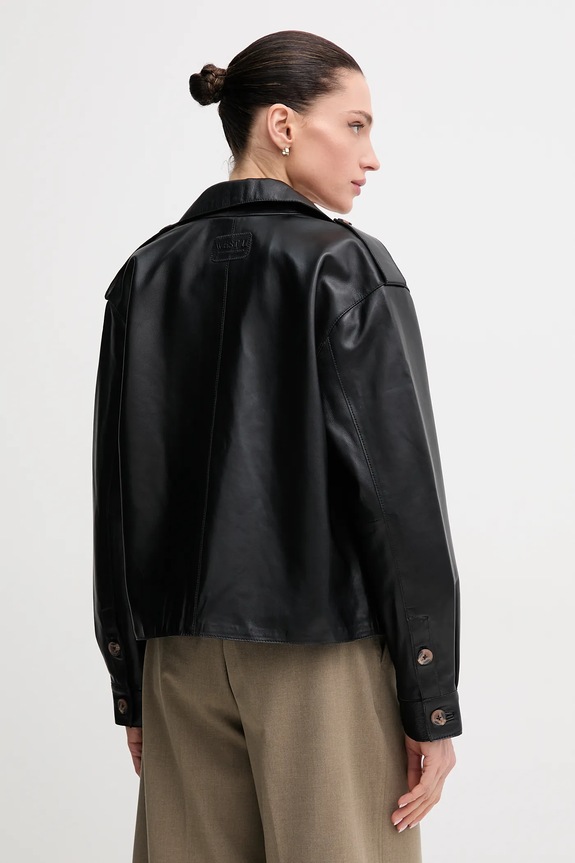 Odzież Pepe Jeans kurtka skórzana GRETA PL402527 czarny