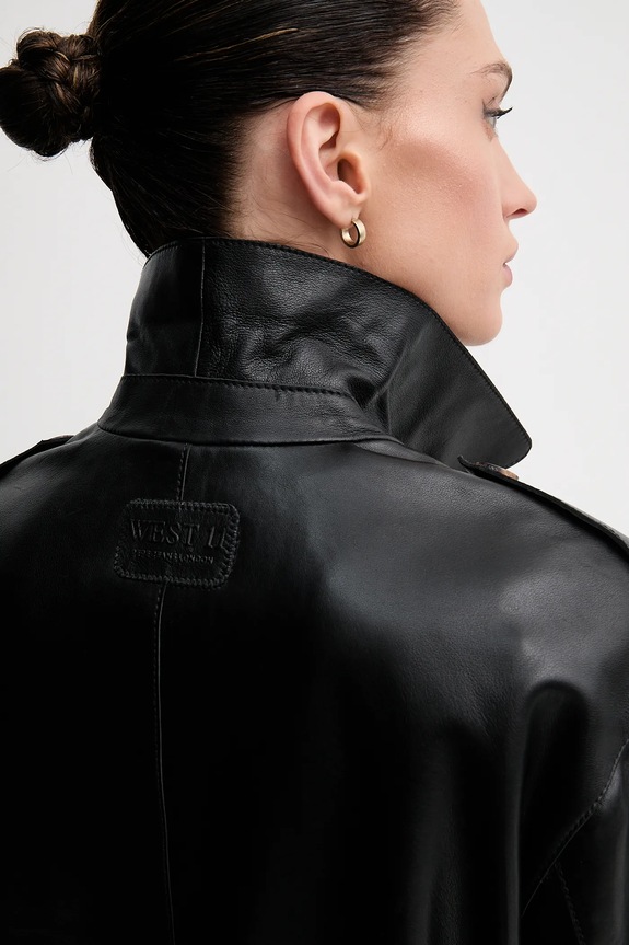 Pepe Jeans kurtka skórzana GRETA PL402527 czarny