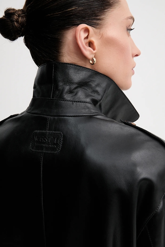 Pepe Jeans kurtka skórzana GRETA PL402527 czarny