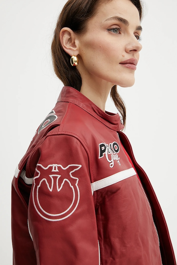 Kožená bunda Pinko červená 105296.A2N5