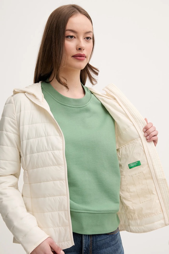 United Colors of Benetton kurtka przejściowa 2TWDDN07O beżowy