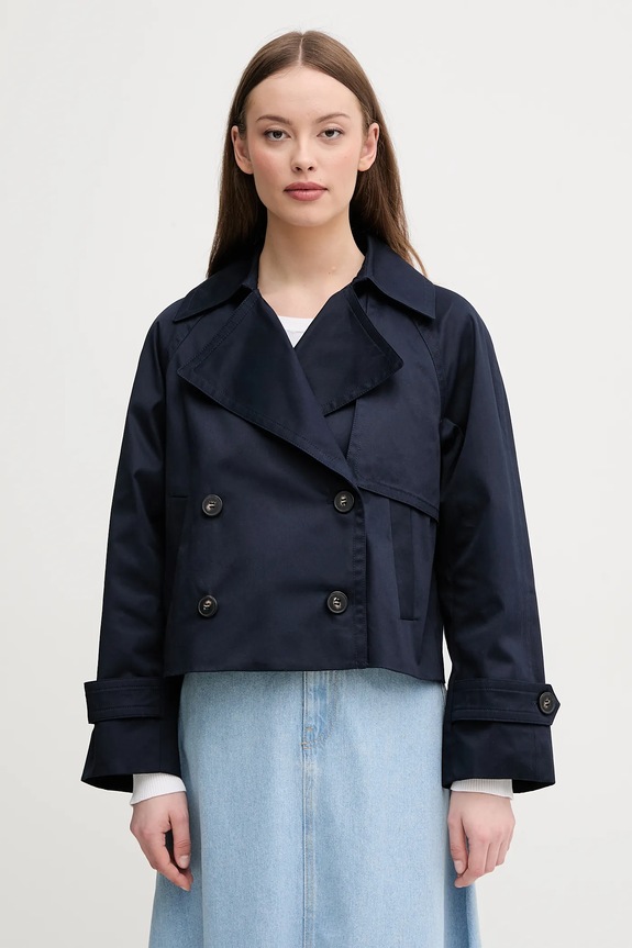 United Colors of Benetton cappotto in cotone non isolato blu navy 2RGCDW034