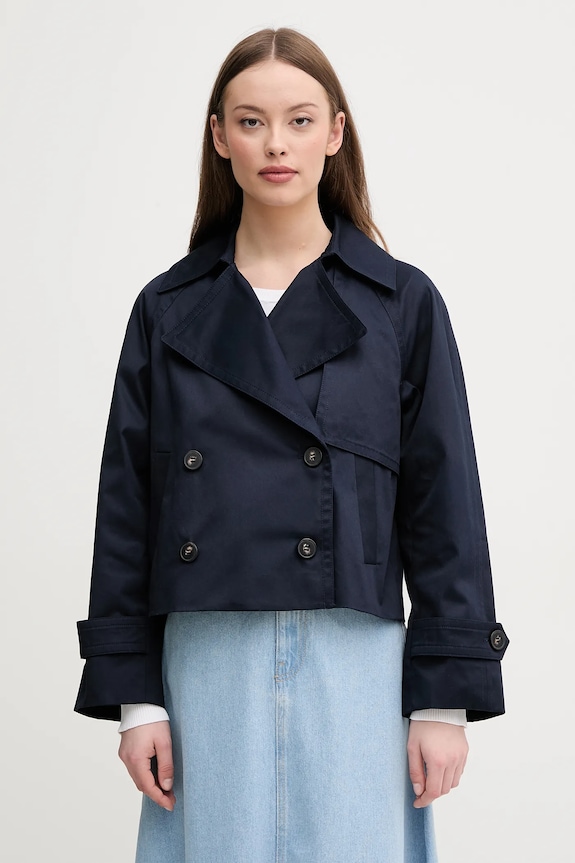 United Colors of Benetton cappotto in cotone non isolato blu navy 2RGCDW034